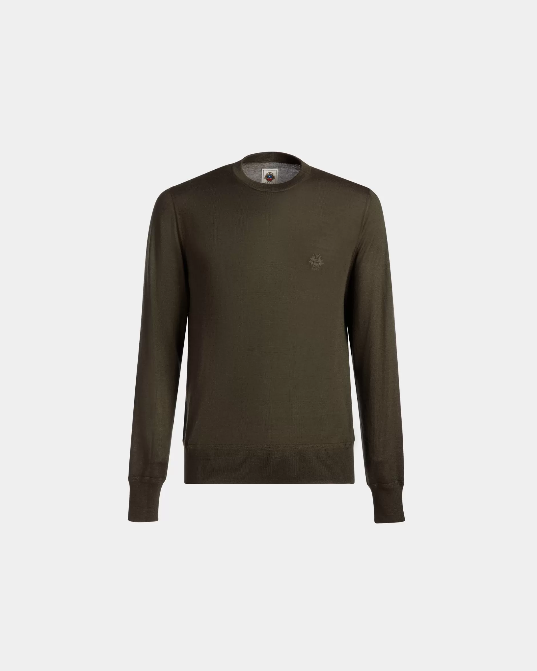 Bally Rundhalspullover Aus Kaschmir In Military Green Aus Der Adrien Brody Travel-Kollektion Grün Online