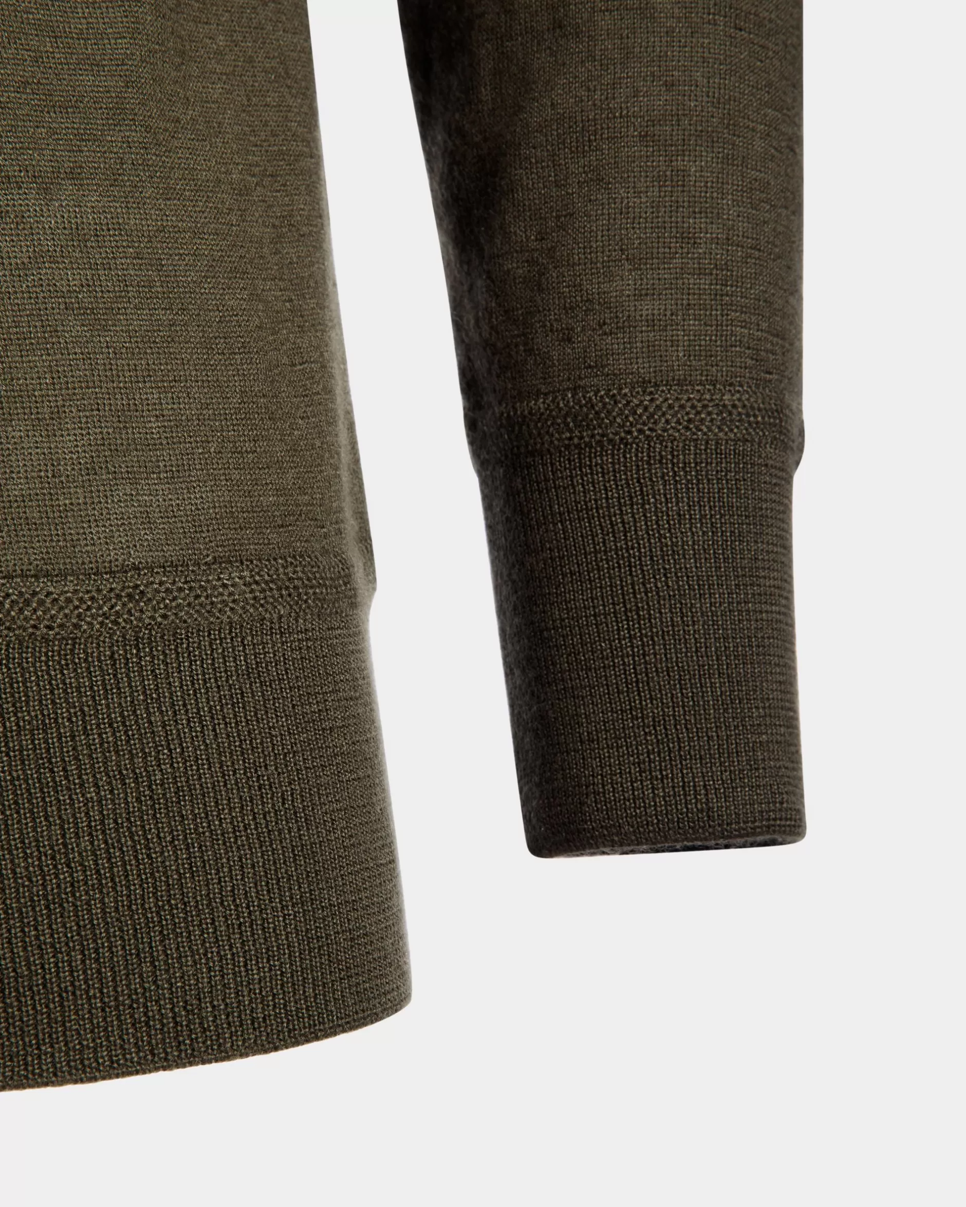 Bally Rundhalspullover Aus Kaschmir In Military Green Aus Der Adrien Brody Travel-Kollektion Grün Online