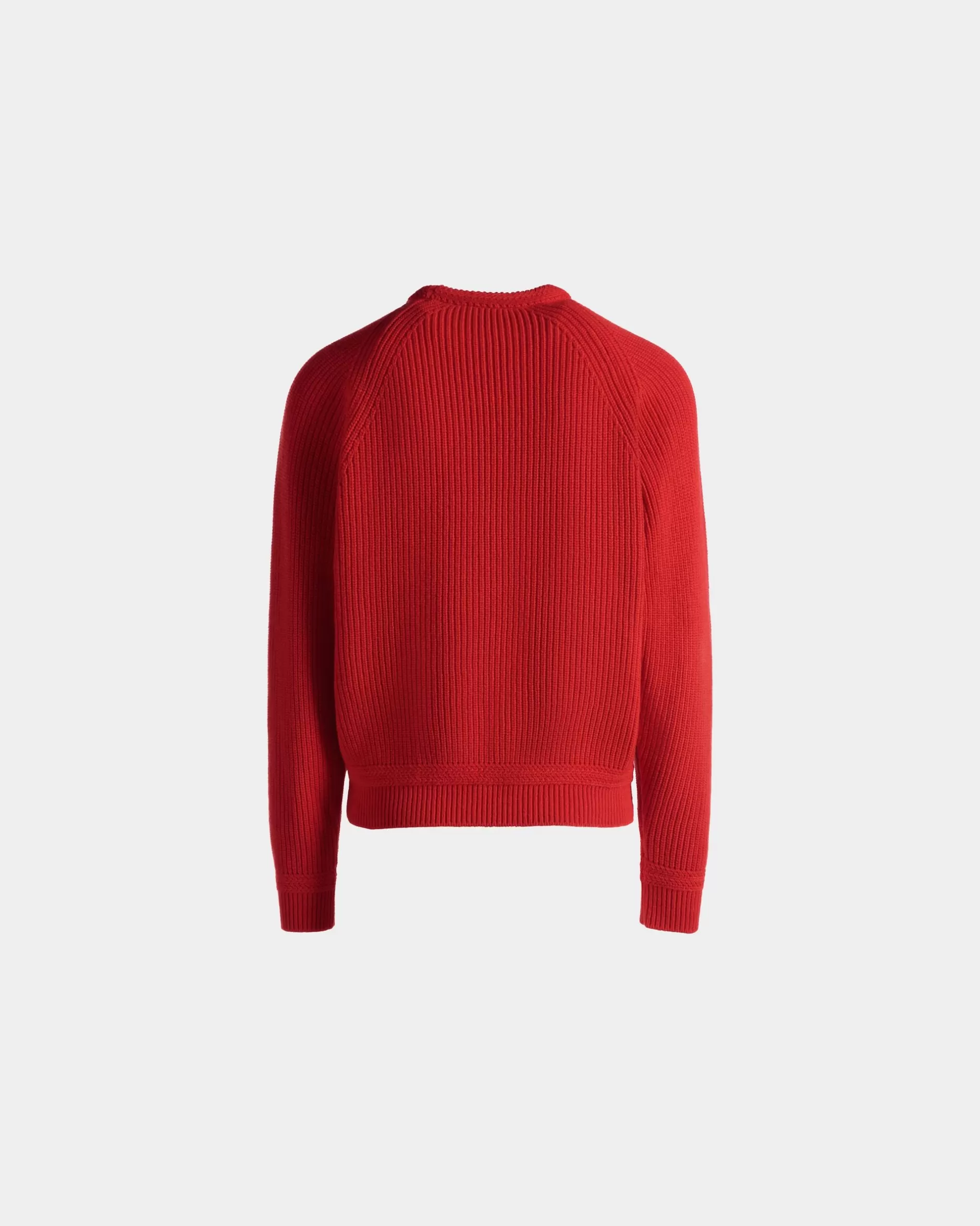 Bally Rundhalspullover Aus Wolle In Candy Red Mit Crest Logo Rot Flash Sale