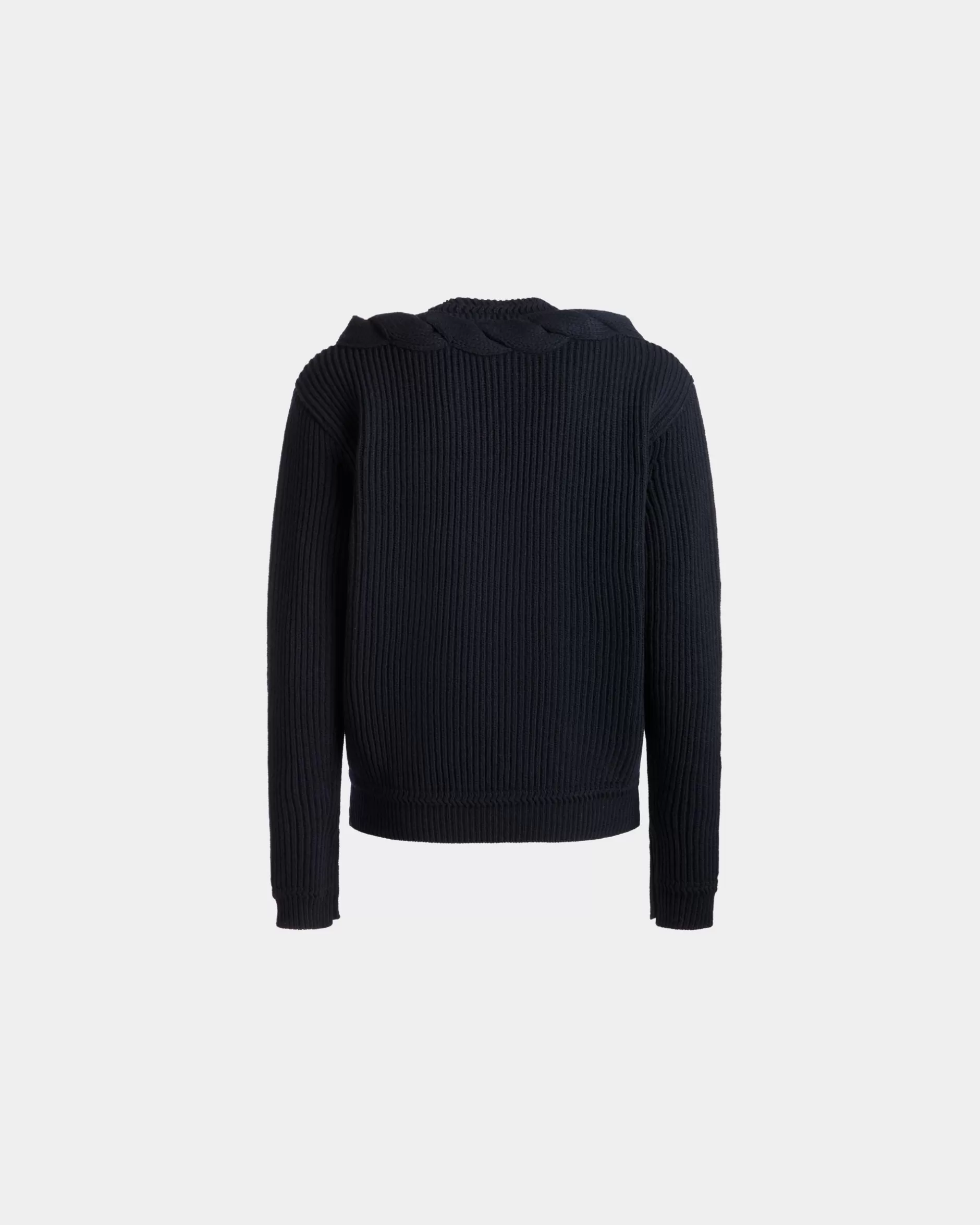 Bally Rundhalspullover Aus Wolle In Navy Blue Aus Der Adrien Brody Travel-Kollektion Blau Online