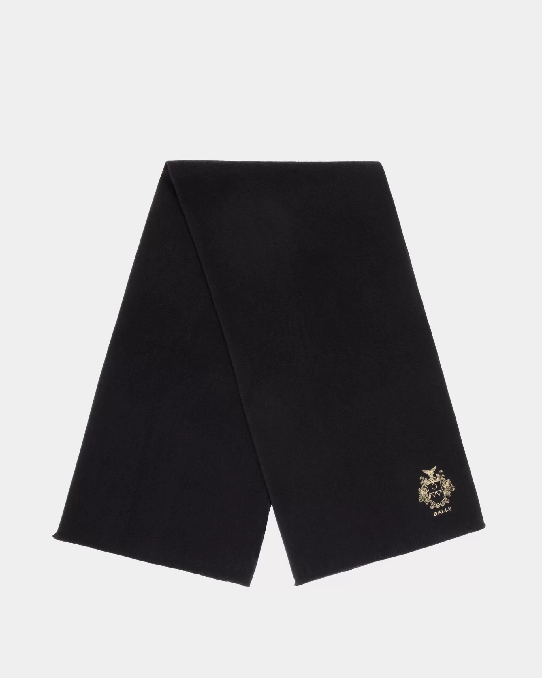 Bally Schal Aus Einer Wollmischung In Navy Blue Aus Der Adrien Brody Travel-Kollektion Blau Discount