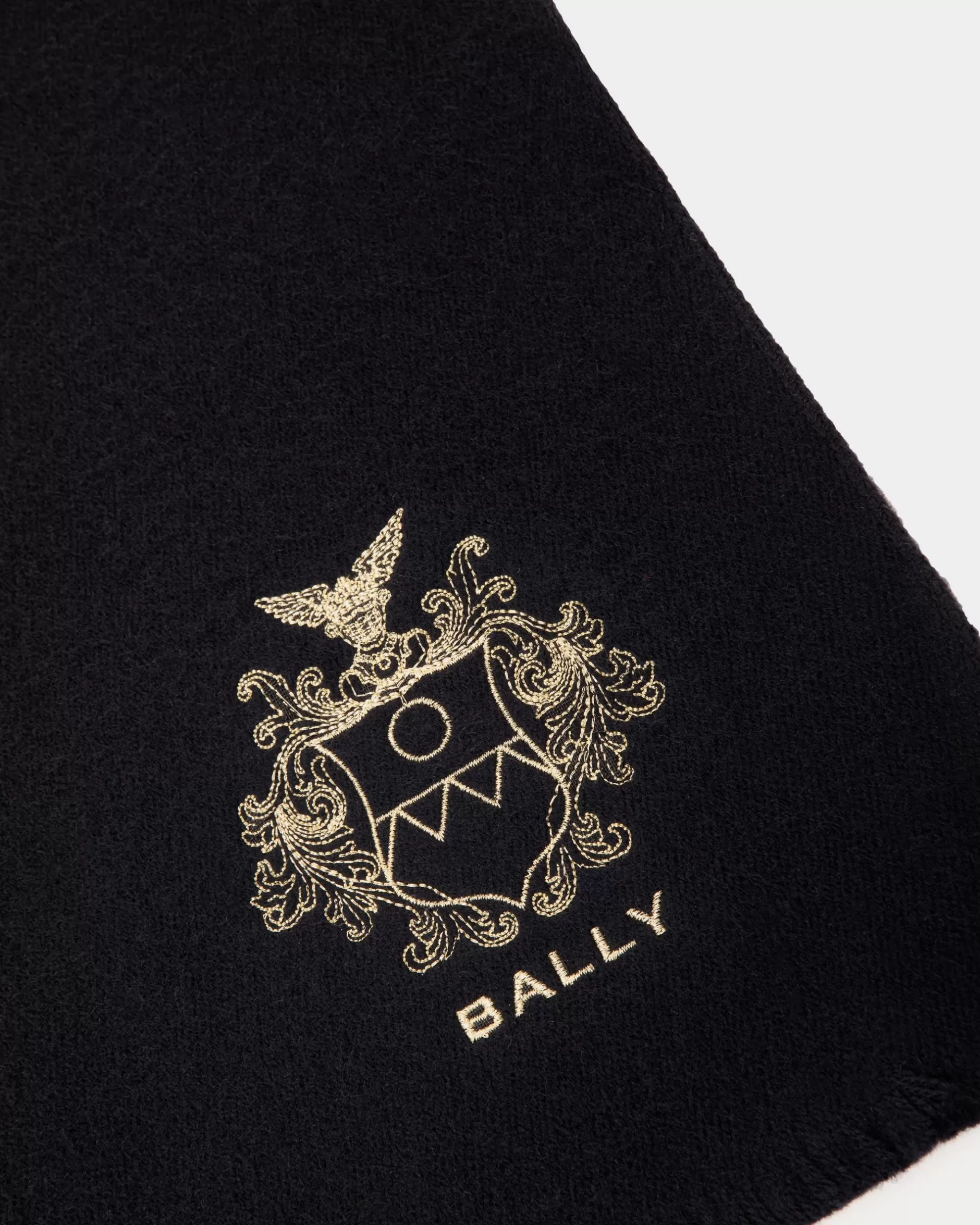 Bally Schal Aus Einer Wollmischung In Navy Blue Aus Der Adrien Brody Travel-Kollektion Blau Discount