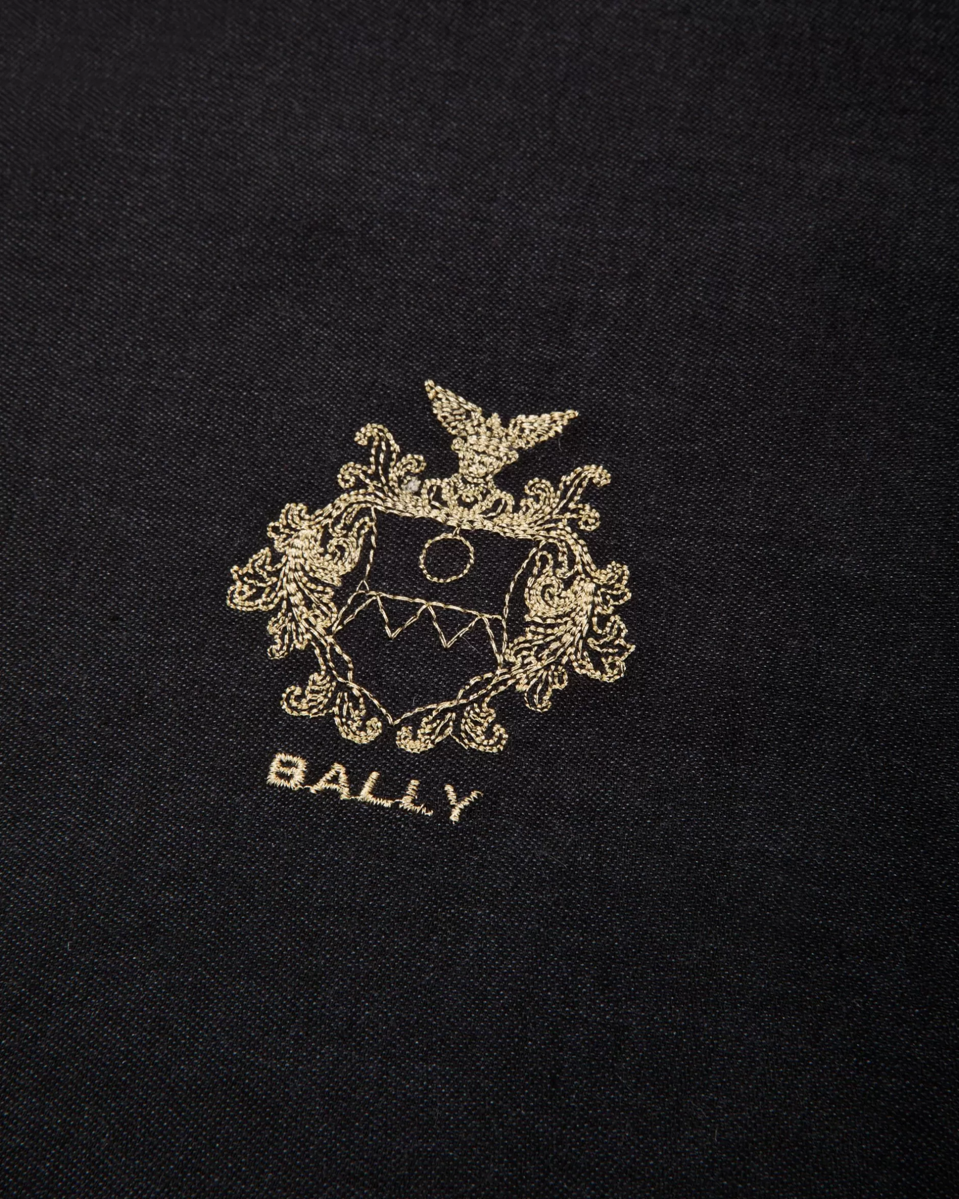 Bally Schal Aus Kaschmir-Seiden-Gemisch In Navy Blue Aus Der Adrien Brody Travel-Kollektion Blau Hot