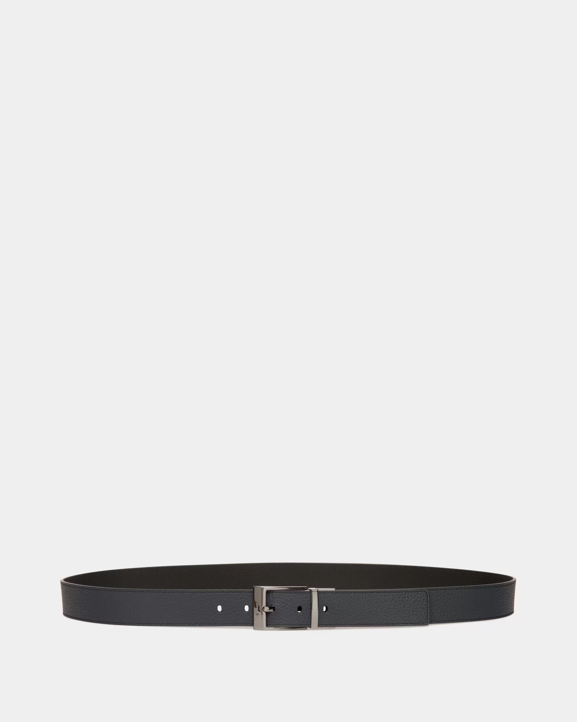 Bally Shiffie 35 mm Verstellbarer Wendegürtel Aus Leder In Navy Blue Und Schwarz Mehrfarbig Shop