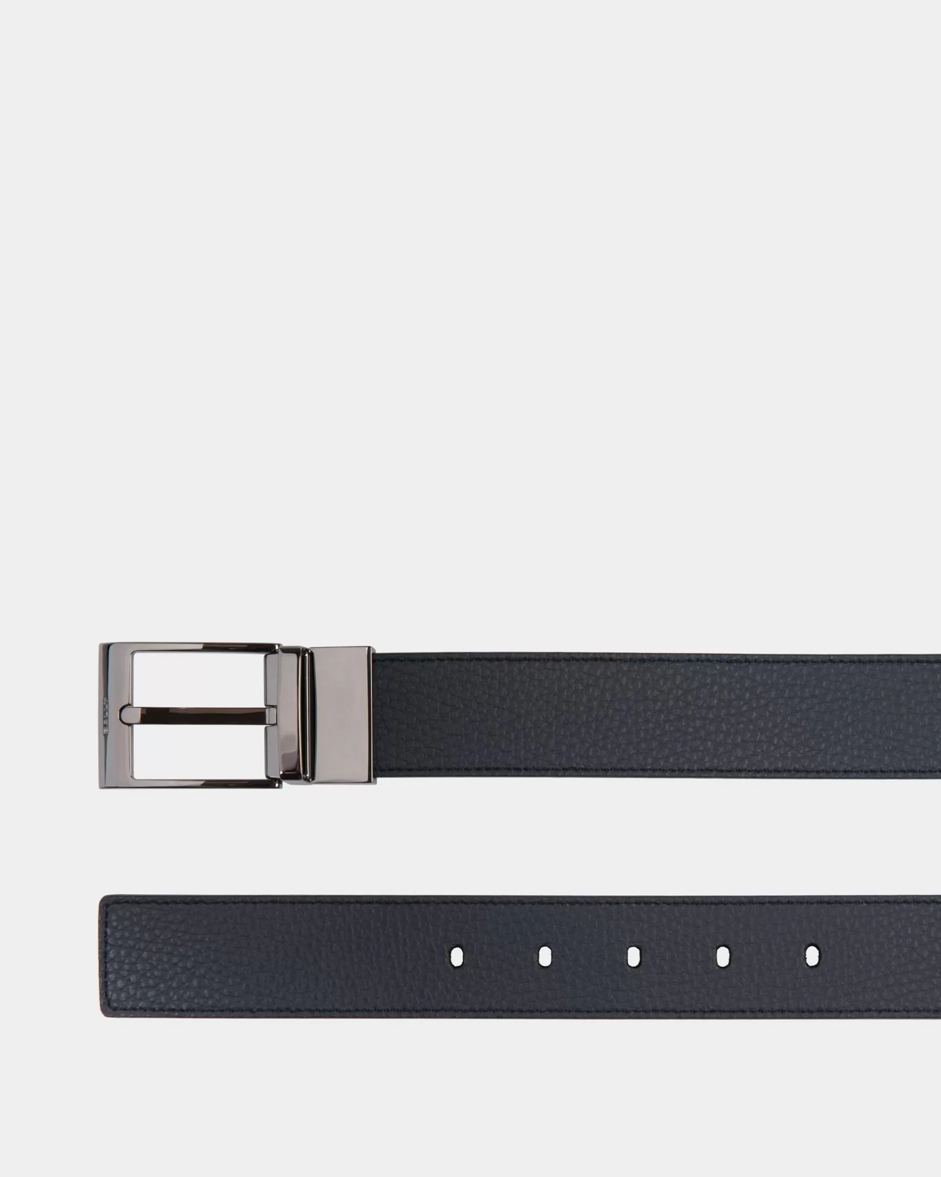 Bally Shiffie 35 mm Verstellbarer Wendegürtel Aus Leder In Navy Blue Und Schwarz Mehrfarbig Shop