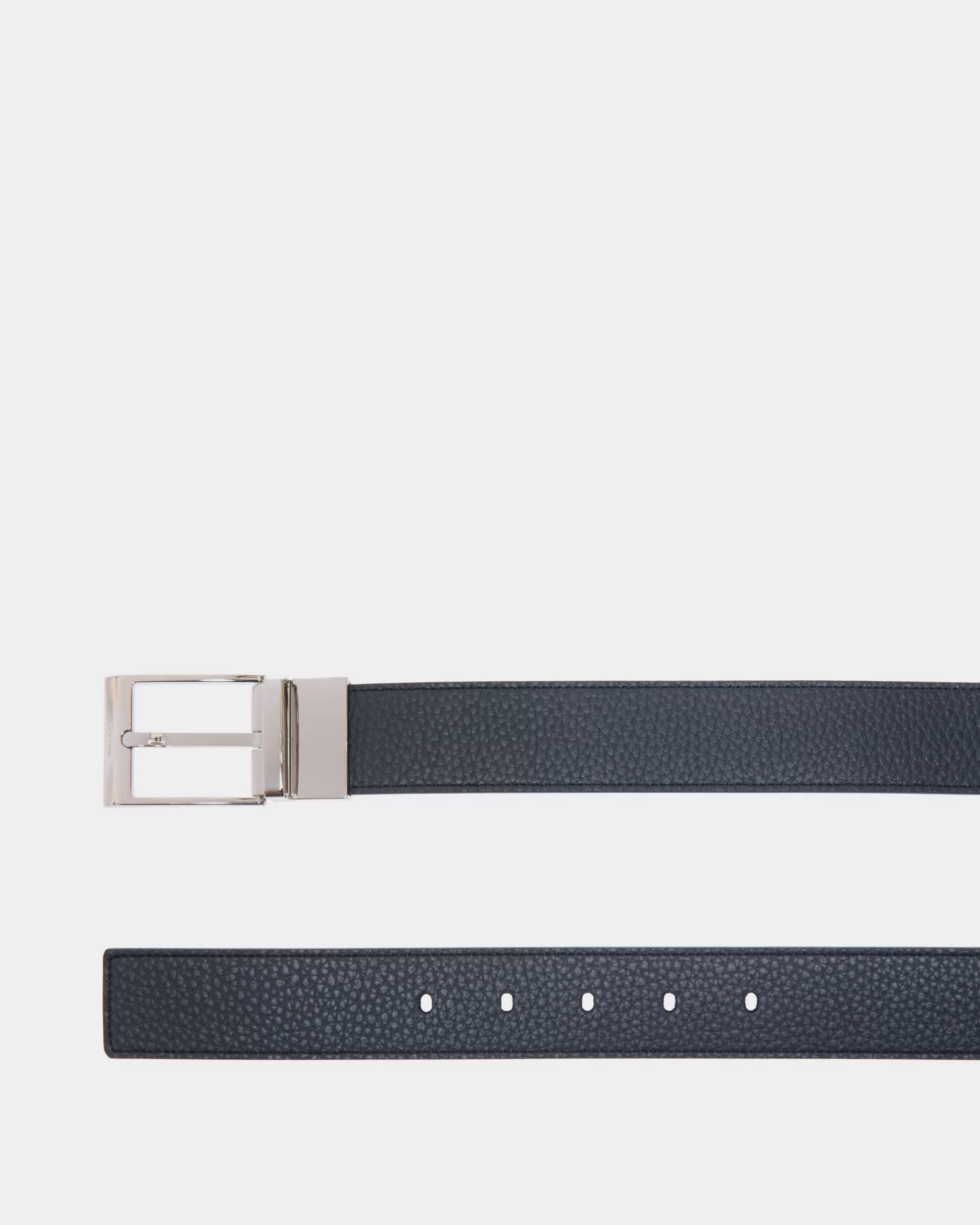 Bally Shiffie 35 mm Verstellbarer Wendegürtel Aus Leder In Navy Blue Und Schwarz Mehrfarbig Fashion