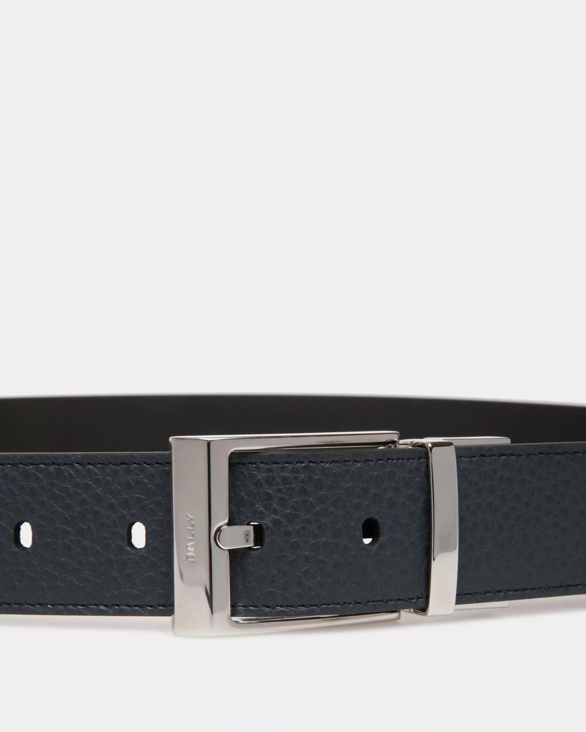 Bally Shiffie 35 mm Verstellbarer Wendegürtel Aus Leder In Navy Blue Und Schwarz Mehrfarbig Fashion