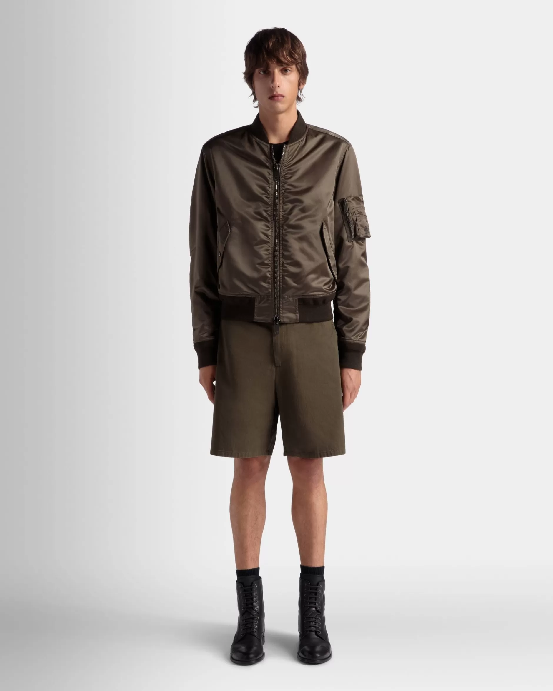 Bally Shorts Aus Baumwolle In Military Green Aus Der Adrien Brody Travel-Kollektion Grün Cheap