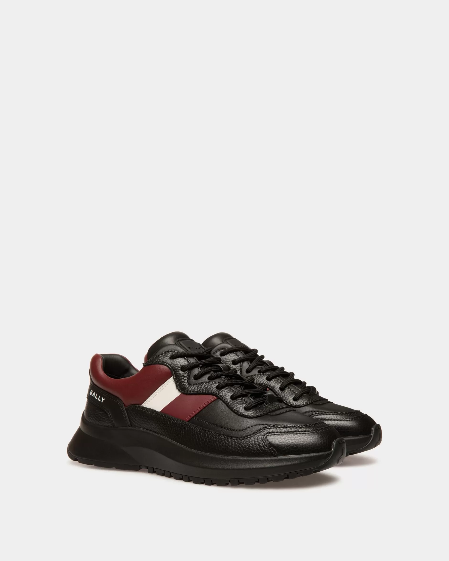 Bally Sneaker Aus Leder In Und Heritage Red Schwarz Hot