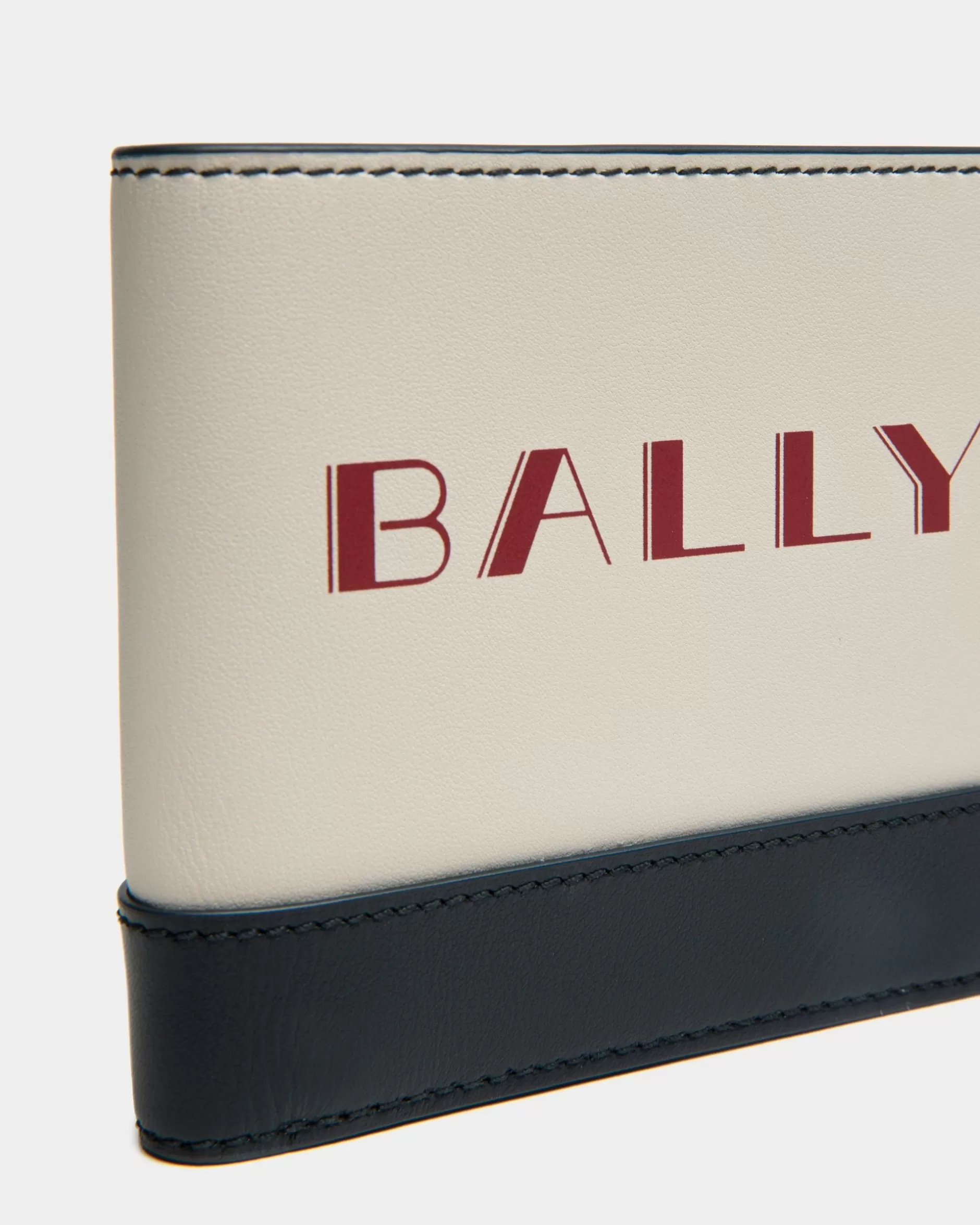 Bally Summer Capsule Zweiteilige Geldbörse Aus Leder In Und Marineblau Weiß Clearance