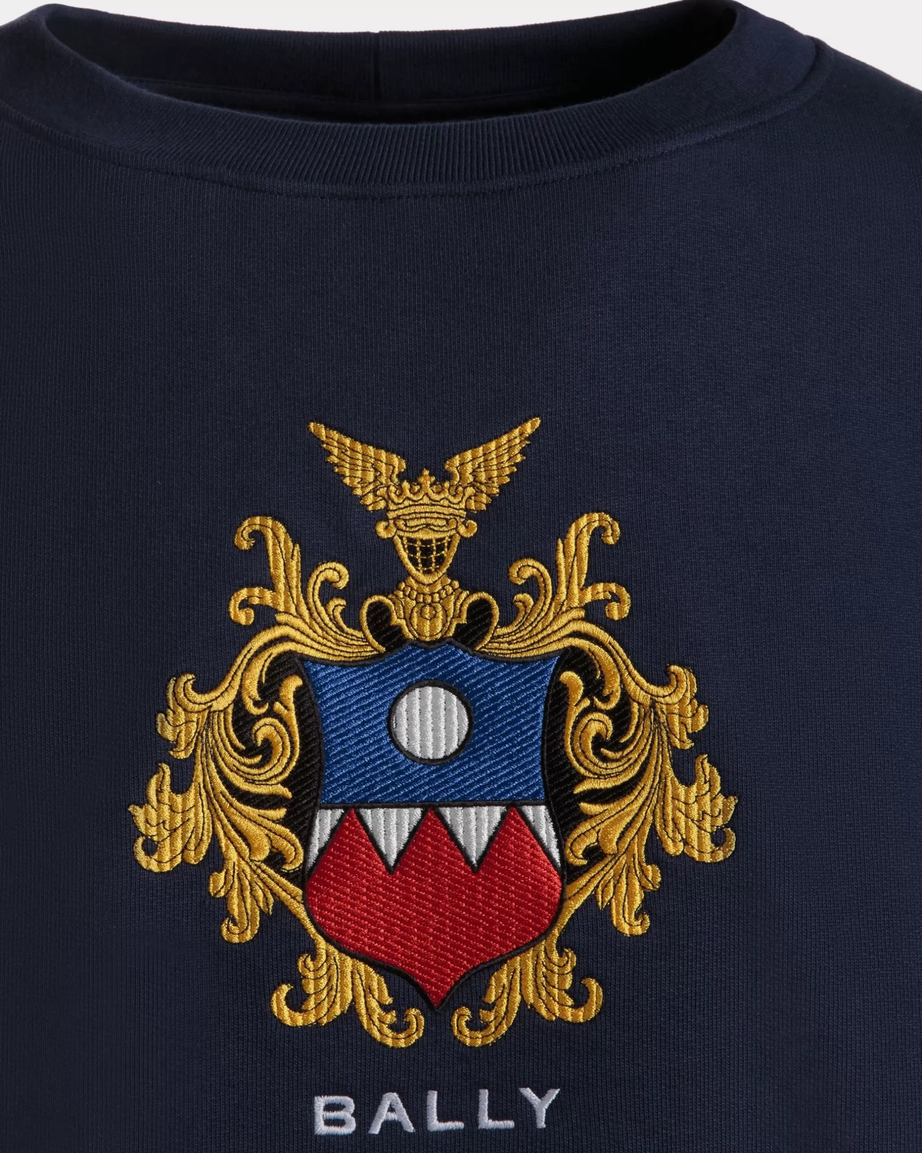 Bally Sweatshirt Aus Baumwolle In Navy Blue Blau Cheap