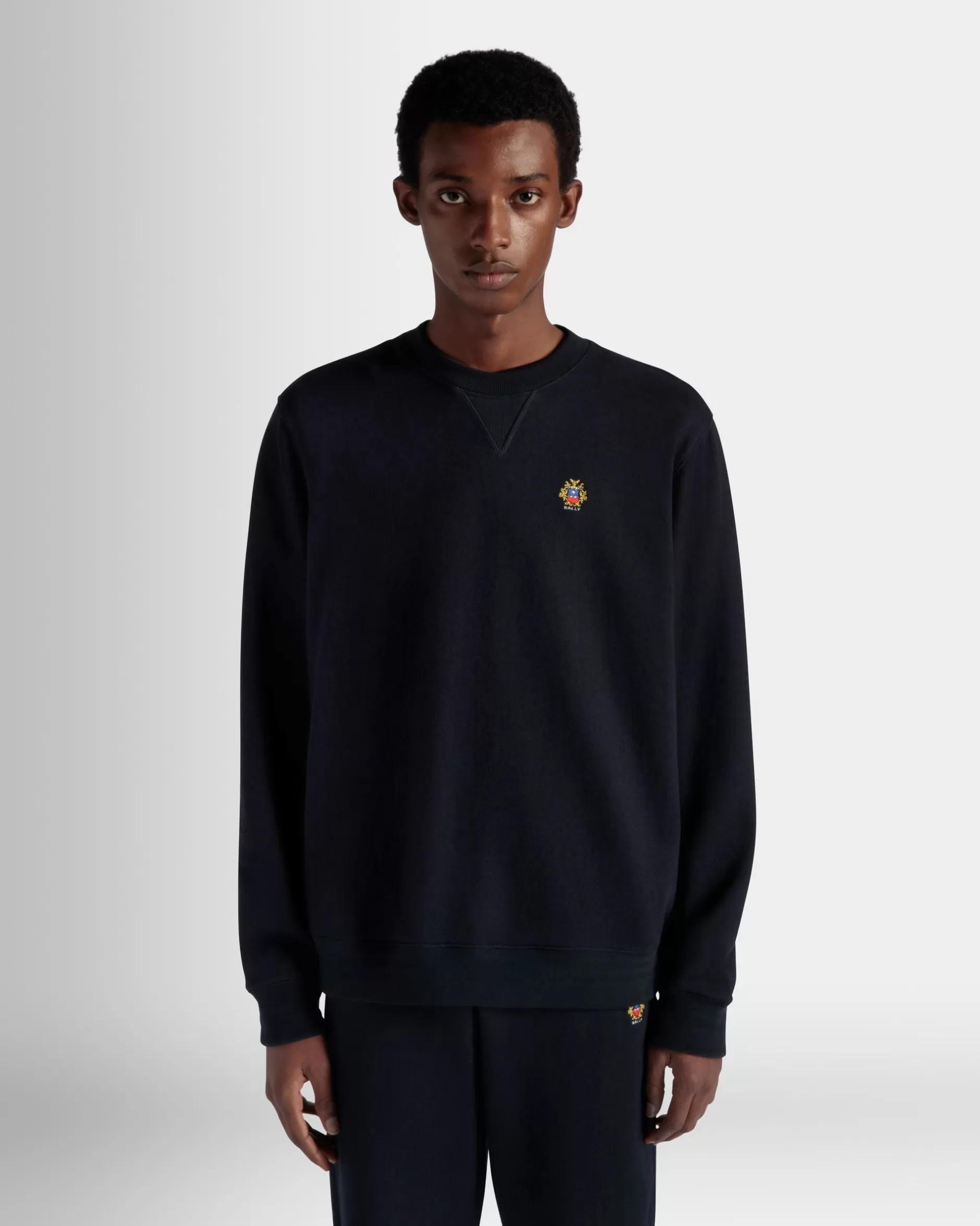 Bally Sweatshirt Mit Rundhalsausschnitt Aus Kaschmirgemisch In Navy Blue Aus Der Adrien Brody Travel-Kollektion Blau Best