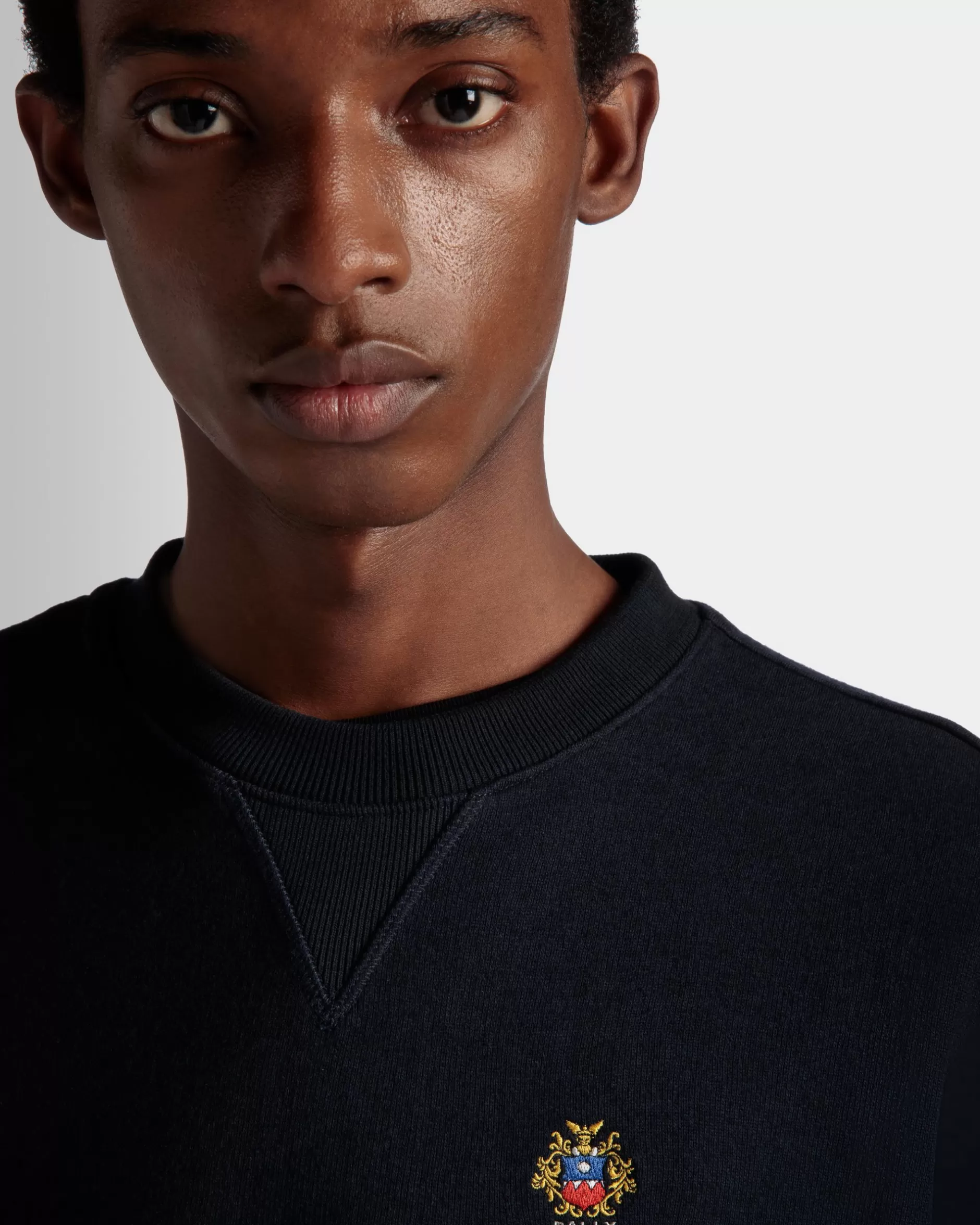 Bally Sweatshirt Mit Rundhalsausschnitt Aus Kaschmirgemisch In Navy Blue Aus Der Adrien Brody Travel-Kollektion Blau Best