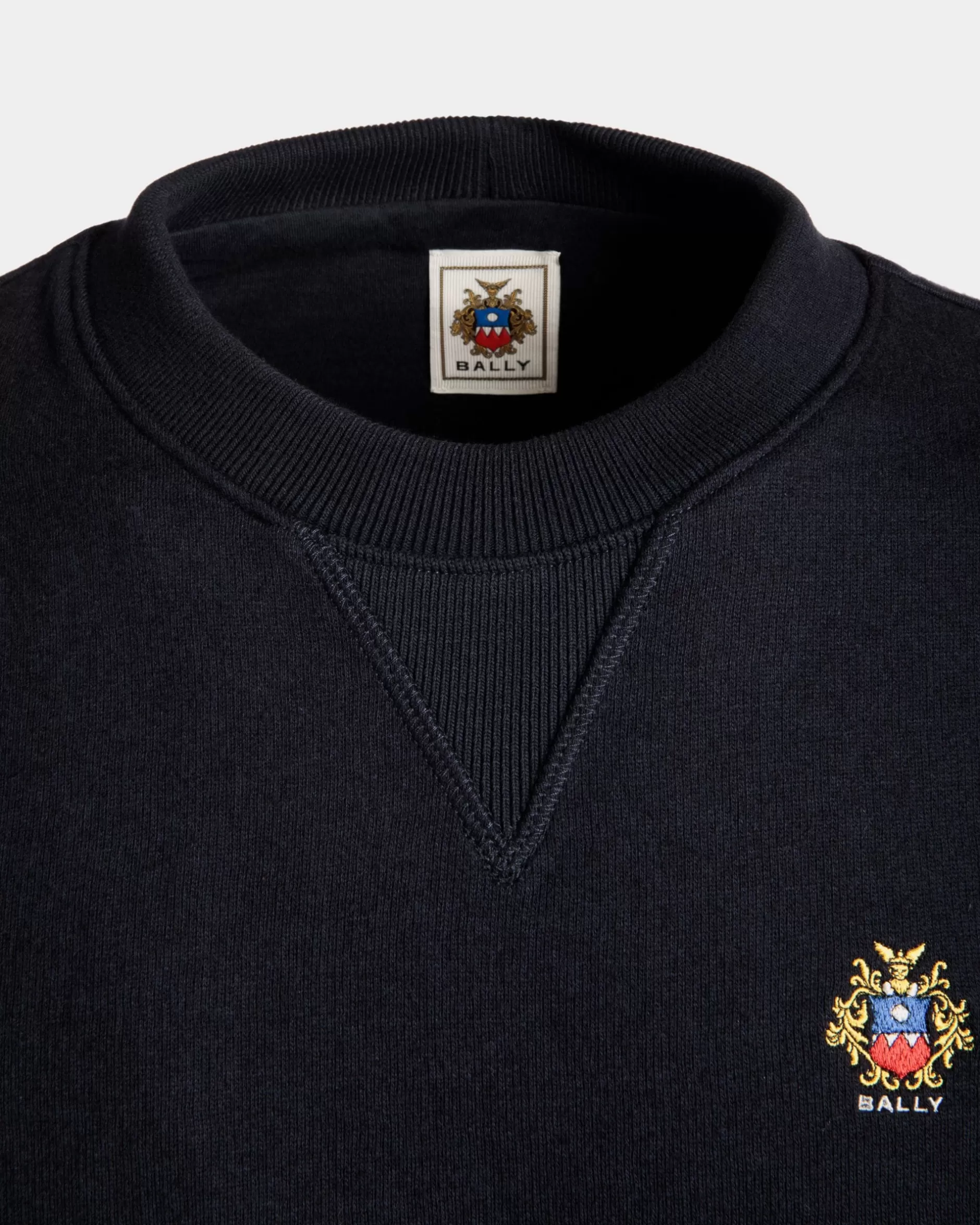 Bally Sweatshirt Mit Rundhalsausschnitt Aus Kaschmirgemisch In Navy Blue Aus Der Adrien Brody Travel-Kollektion Blau Best