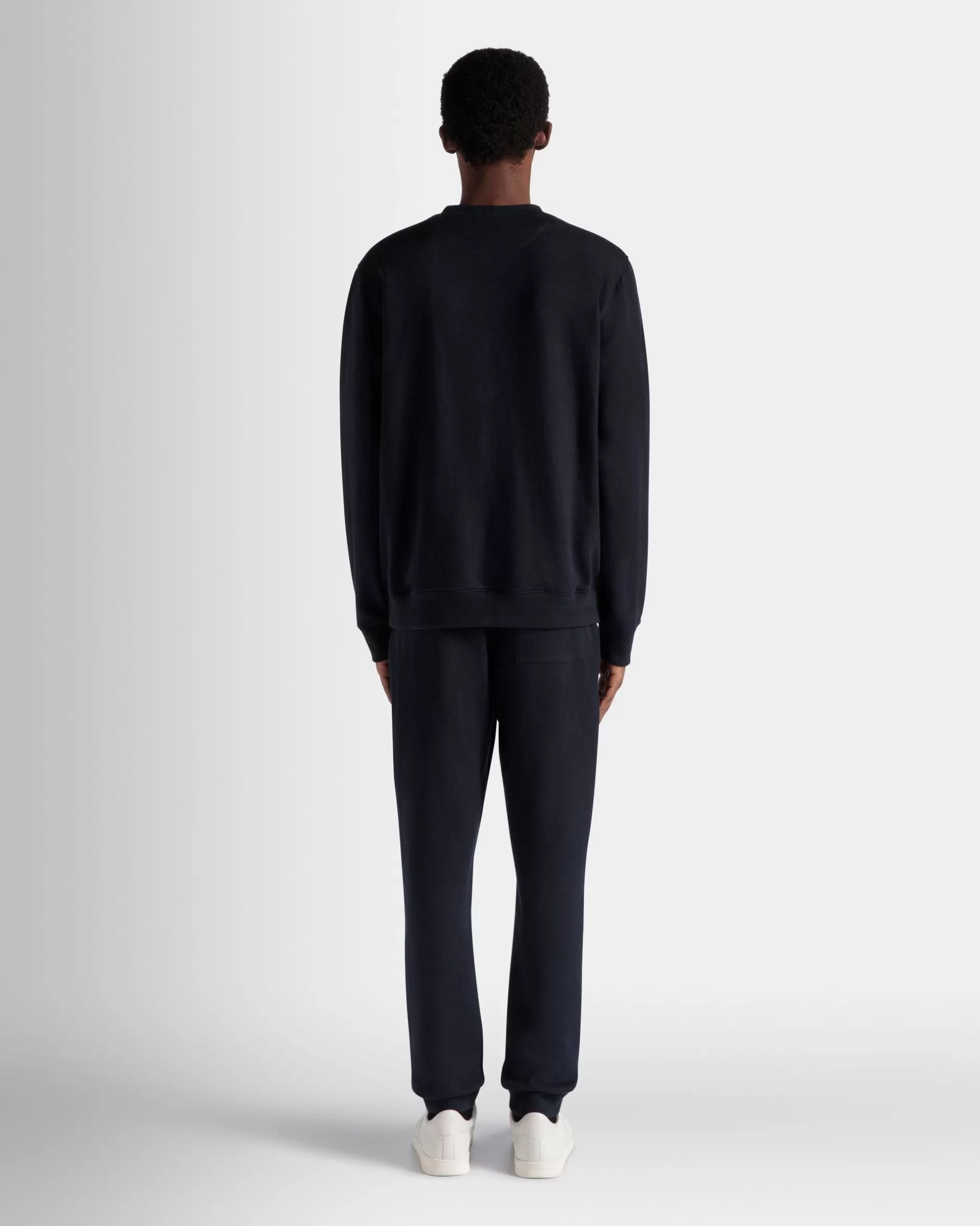 Bally Sweatshirt Mit Rundhalsausschnitt Aus Kaschmirgemisch In Navy Blue Aus Der Adrien Brody Travel-Kollektion Blau Best