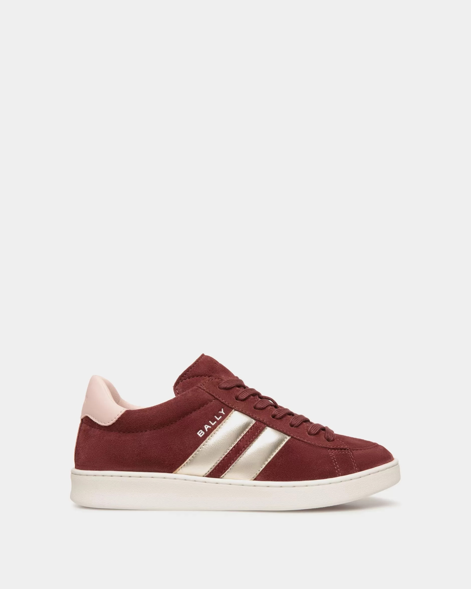 Bally Tennis Sneaker Aus Veloursleder In Andorra Und Light Pink Burgundy Best