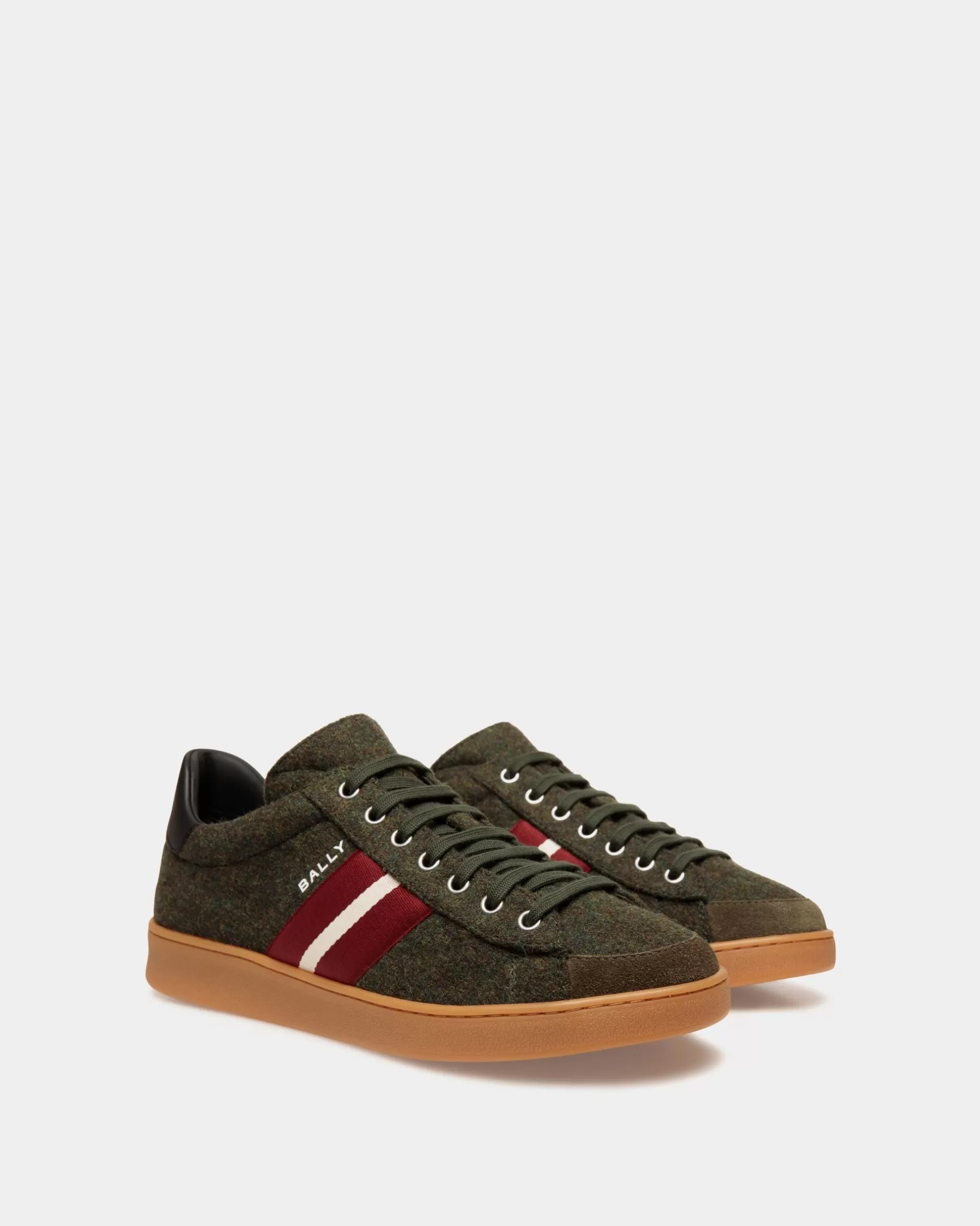 Bally Tennis-Sneaker Für Herren Aus Wollgewebe Und Leder In Sage Green Und Schwarz Grün Best Sale
