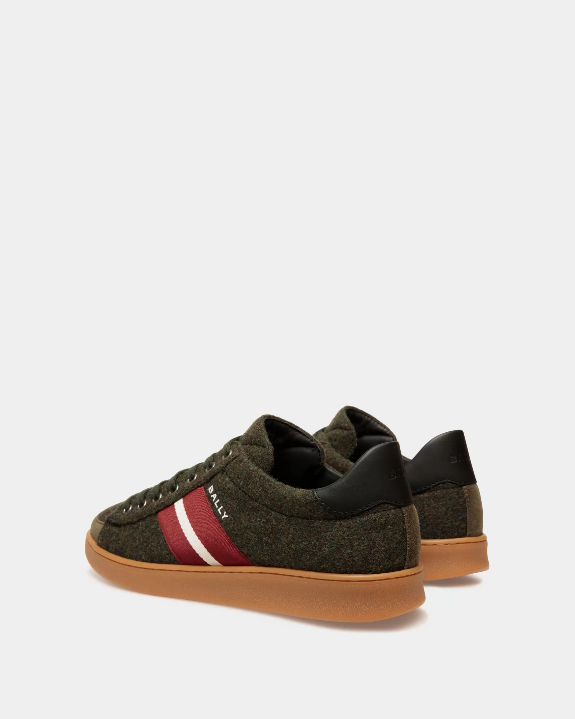 Bally Tennis-Sneaker Für Herren Aus Wollgewebe Und Leder In Sage Green Und Schwarz Grün Best Sale
