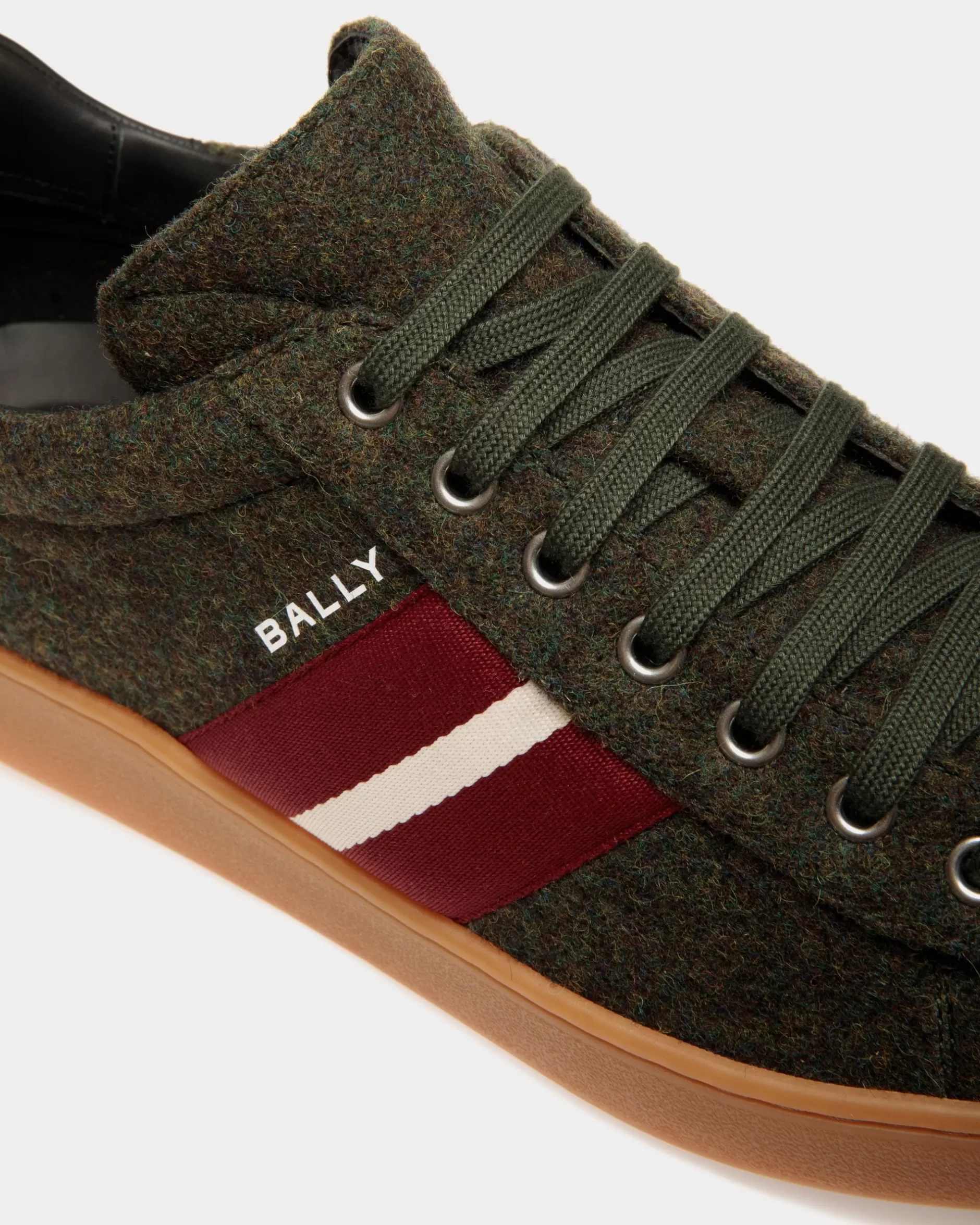 Bally Tennis-Sneaker Für Herren Aus Wollgewebe Und Leder In Sage Green Und Schwarz Grün Best Sale