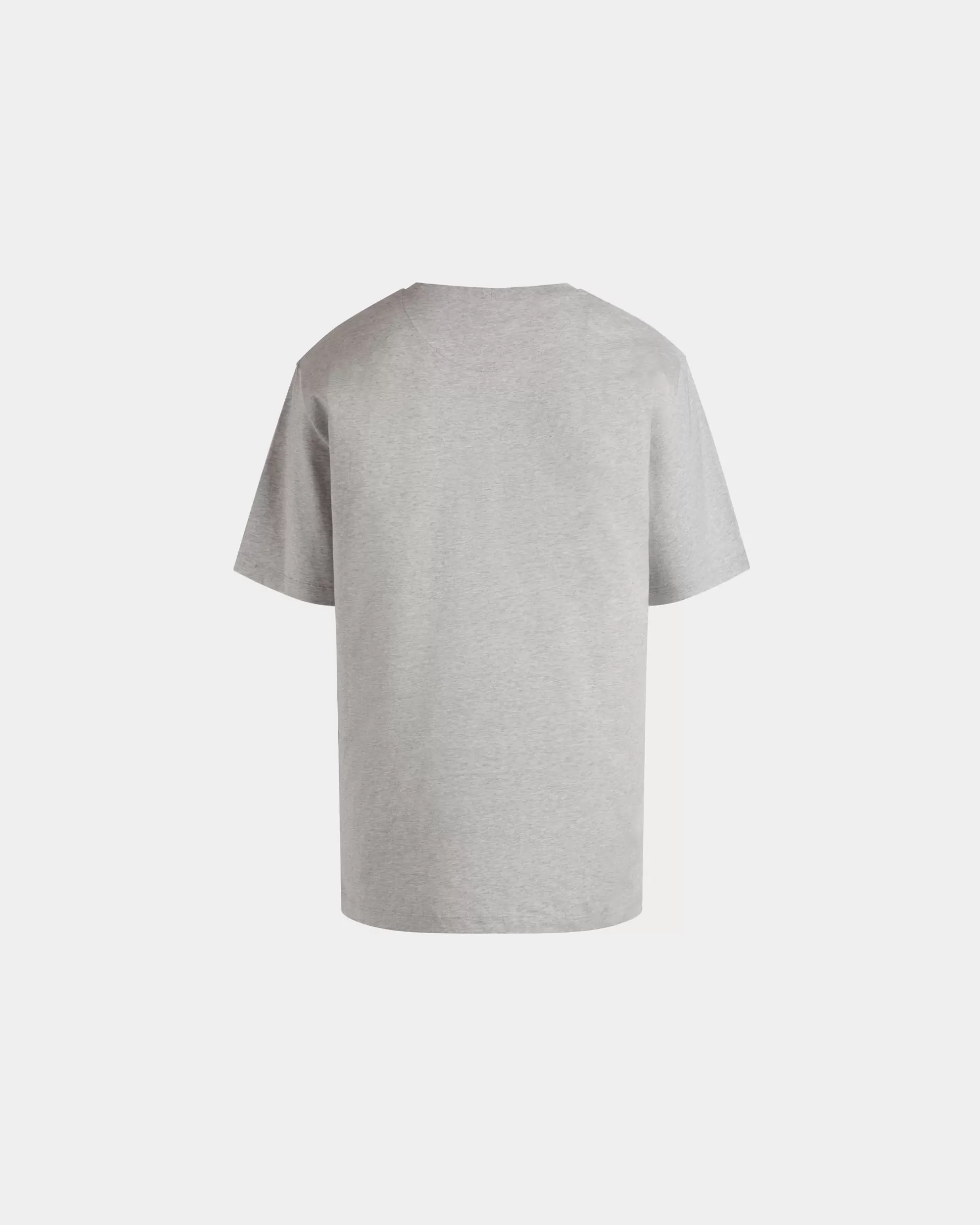 Bally T-Shirt Aus Baumwolle In Meliert Mit Crest Label Grau Best Sale