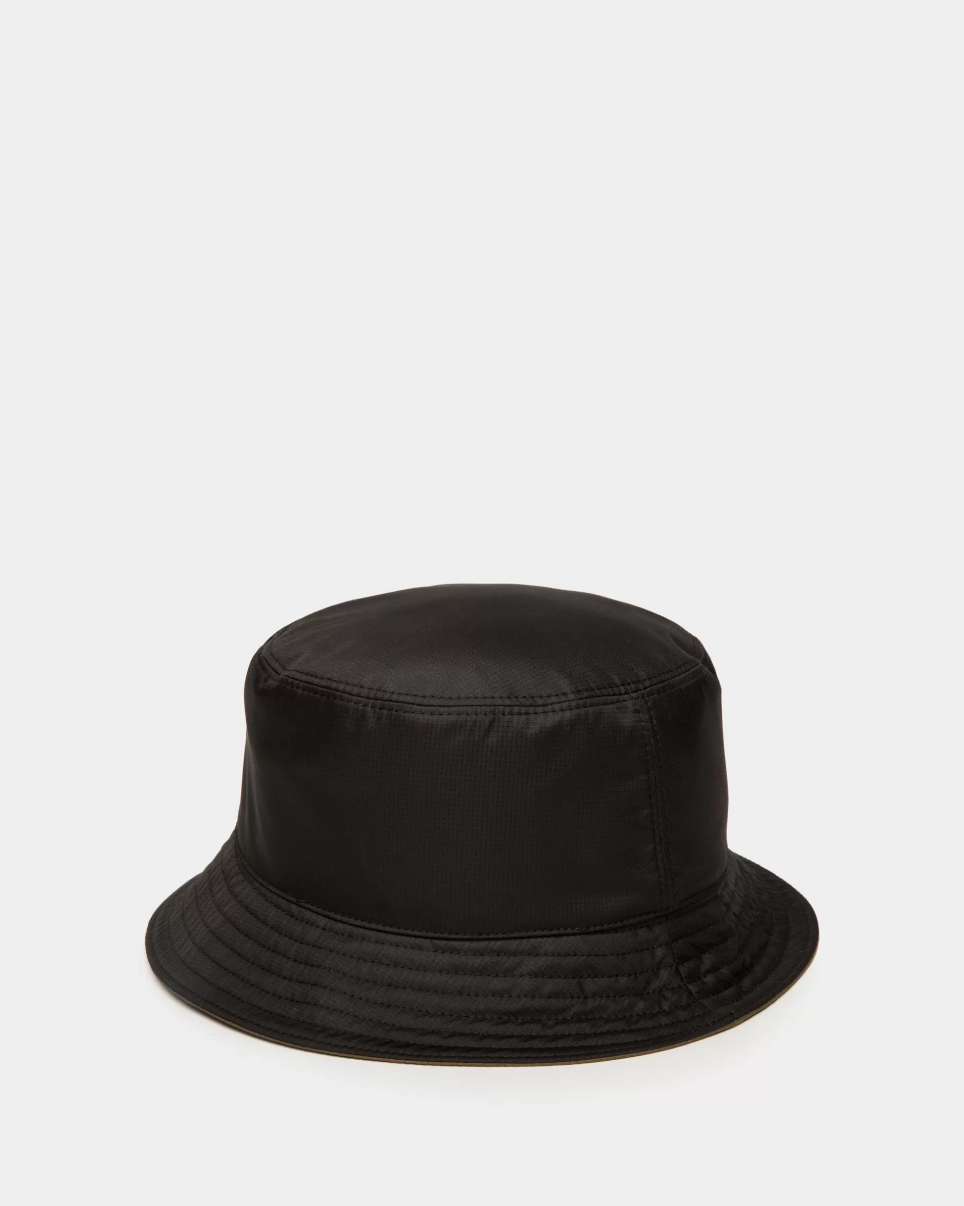 Bally Wendehut Aus Funktionsgewebe In Schwarz Und Olive Green Mit Crest Logo Mehrfarbig Flash Sale