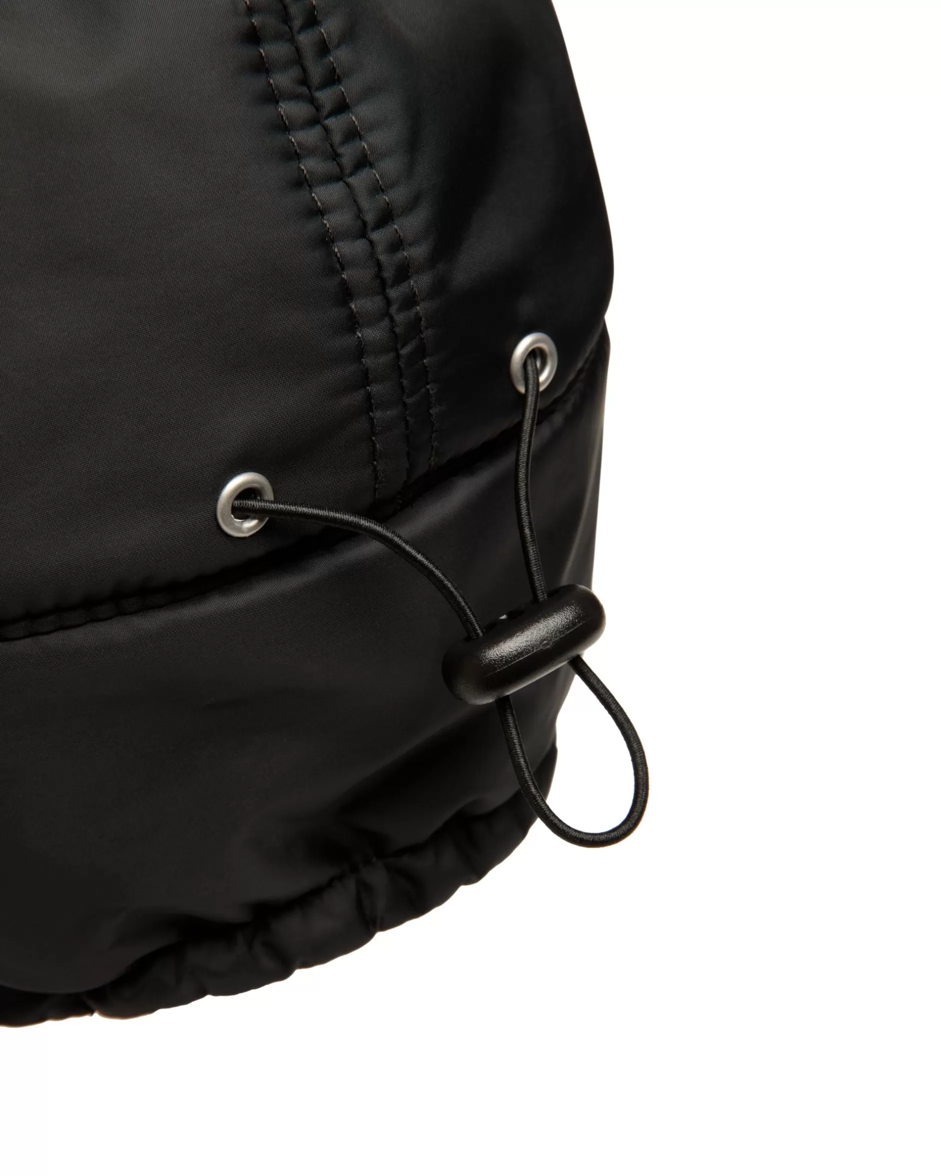 Bally Winter Capsule Aviator-Mütze Mit Alpenblumen Aus em Recyceltem Nylon Schwarz New
