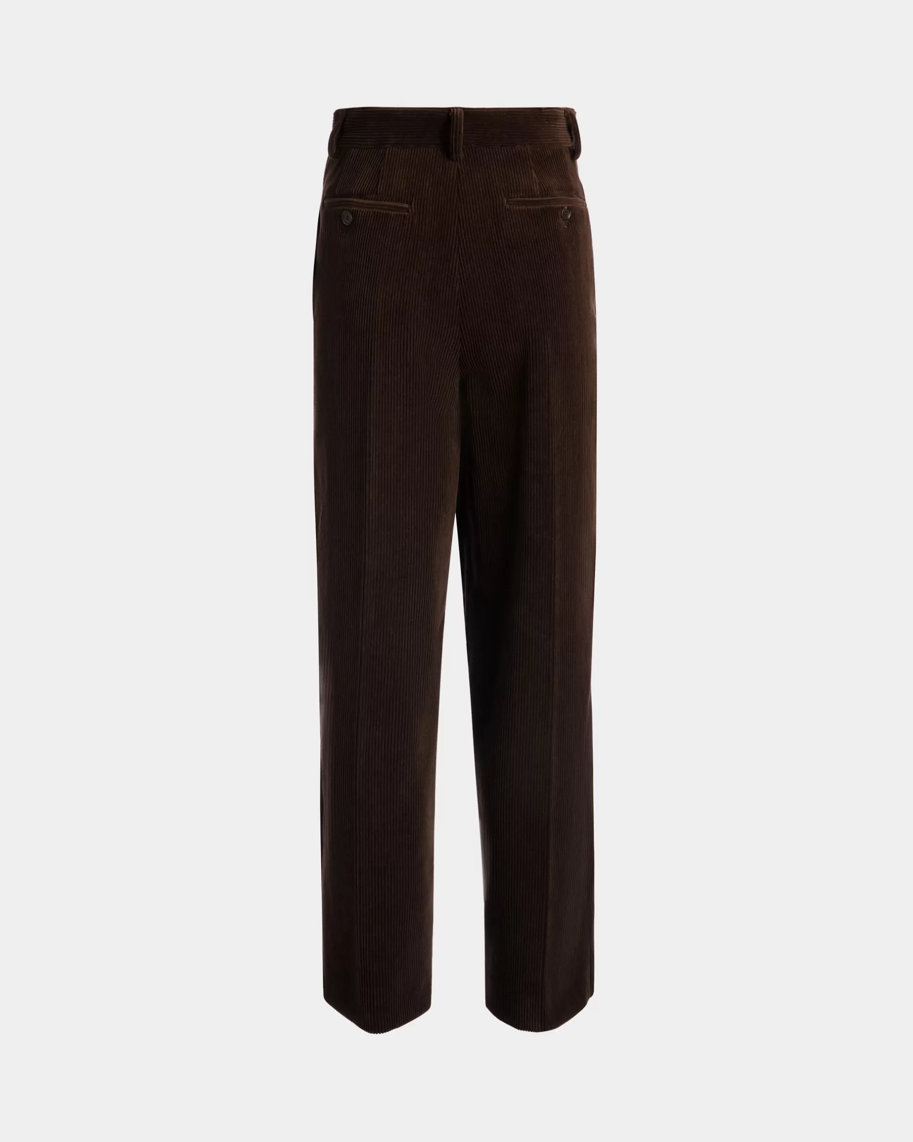 Bally Winter Capsule Faltenhose Aus Baumwollcord In Ebenholzschwarz Braun Shop