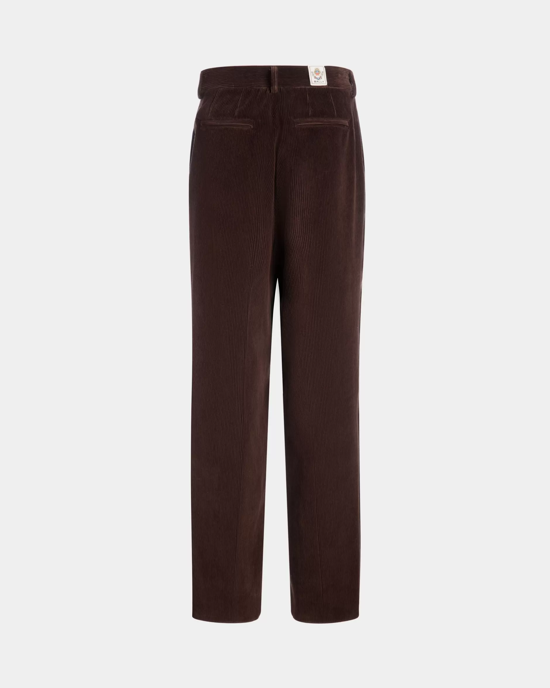 Bally Winter Capsule Faltenhose Aus Baumwollcord In Ebenholzschwarz Braun Outlet
