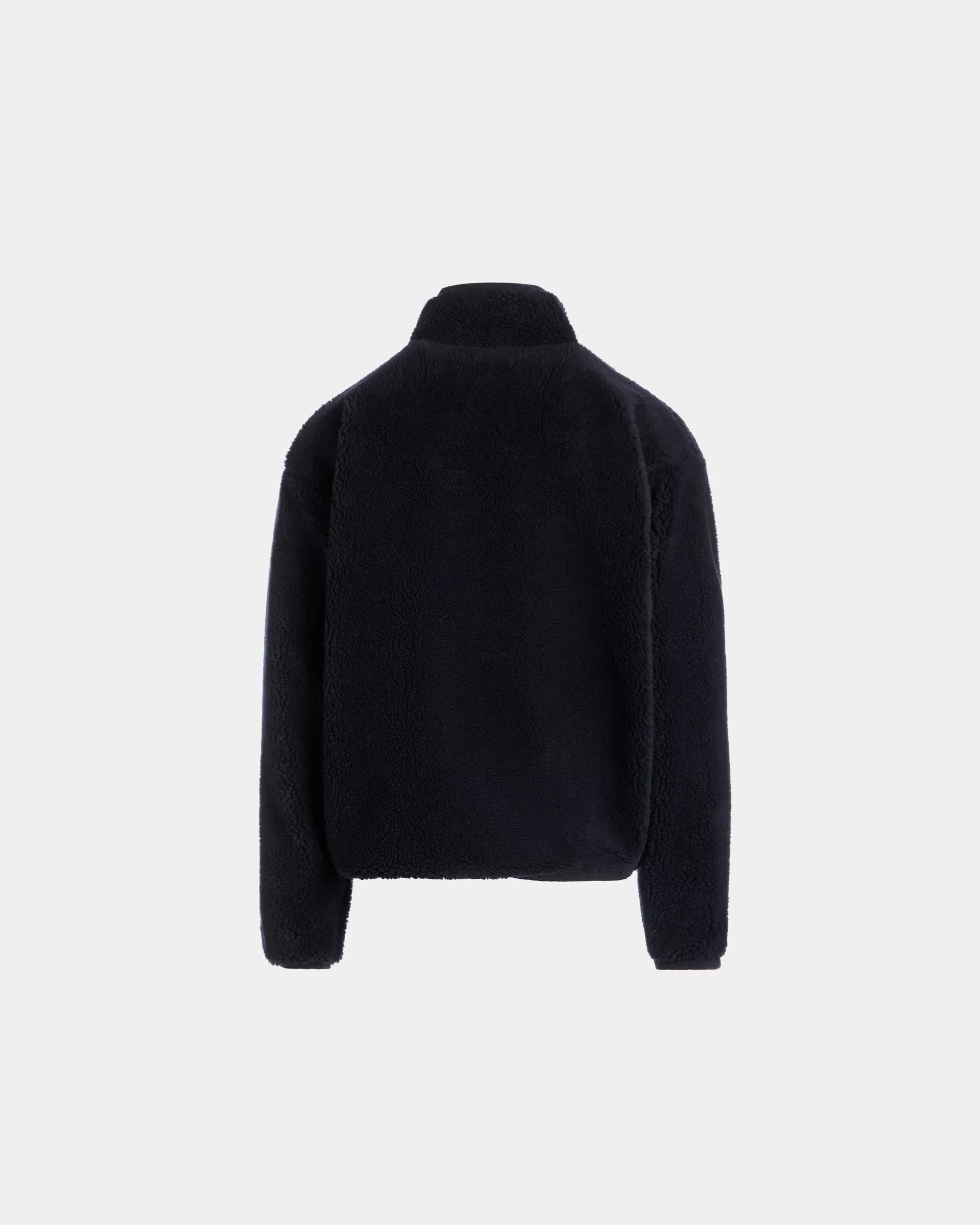 Bally Winter Capsule Sweatshirt Mit Alpenblumen Aus Fleece In Navy Blue Blau Hot